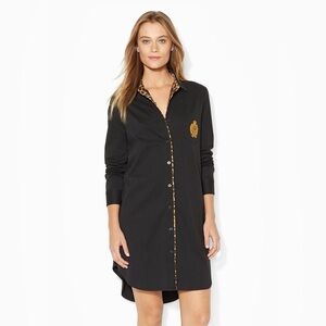 Lauren Ralph Lauren Black Long Sleeve Sleep shirt Nightgown